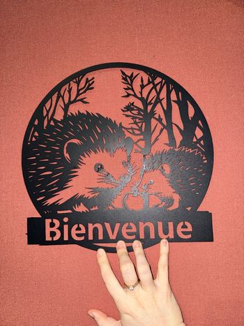 Décoration murale en métal hérisson 