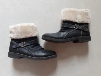 Bottines noires avec fourrure