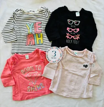 👶 Lot de 4 t-shirt manches longues fille - TEX - 3 mois 👶