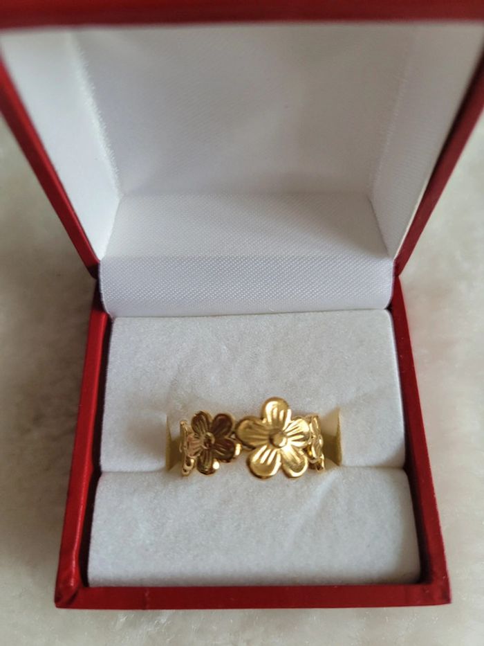Bague fleurs 🌸 acier inoxydable gold