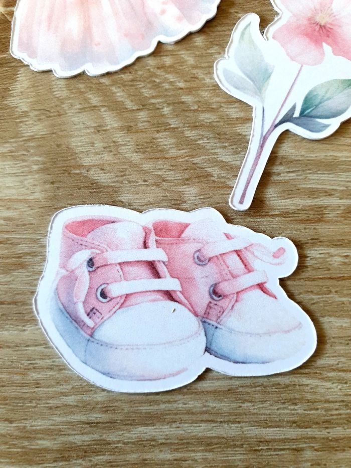 Die cut embelissement scrapbooking naissance rose - photo numéro 5