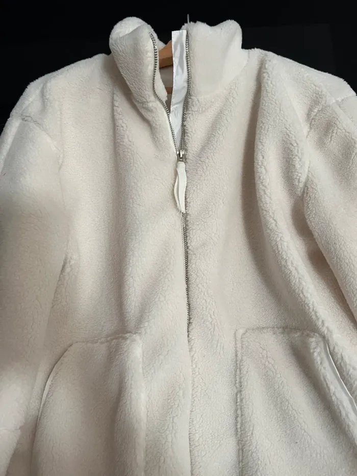 Veste en moumoute beige pour femme S - photo numéro 2