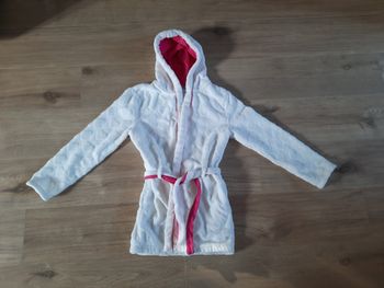 Robe de chambre fille blanc/rose avec capuche Okaïdi 12 ans