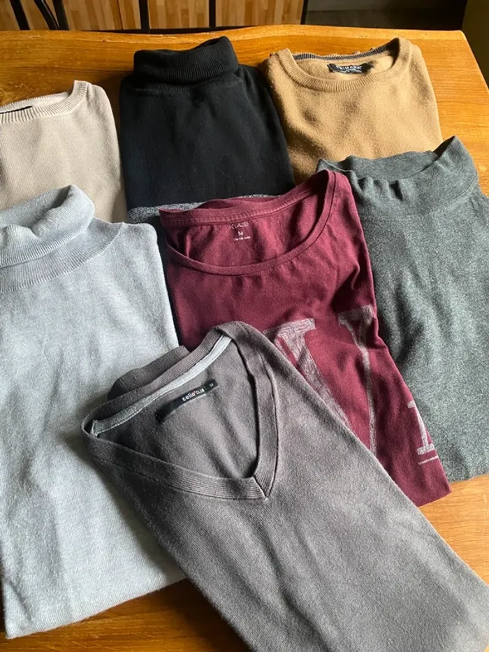 Lot 7 pulls fins Homme taille M - photo numéro 2