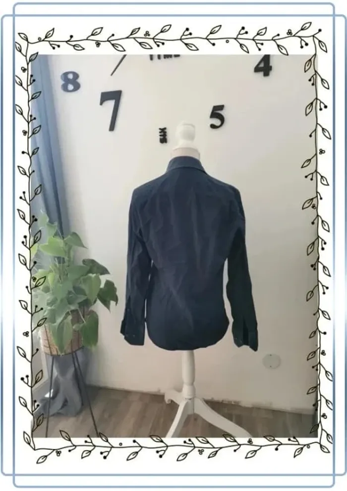 Chemise slim bleu "Daddy&son",col vieilli, taille S, bon état - photo numéro 3
