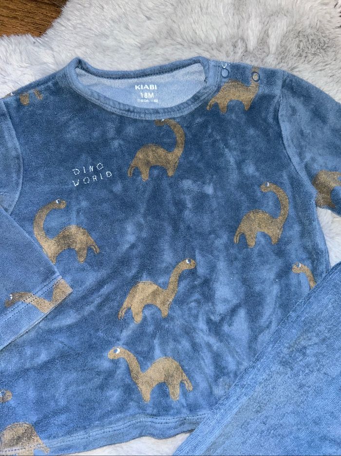 Pyjama 2 pièces bleu dinosaures - 18 mois - Kiabi - photo numéro 2