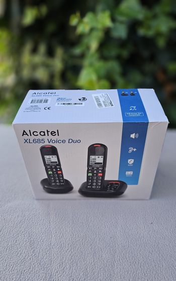 NEUF – Téléphone fixe sans fil DECT "ALCATEL XL685 Voice Duo" pour senior avec répondeur intégr