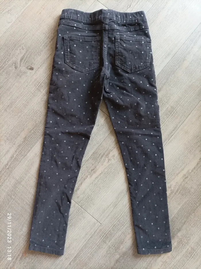 Pantalon velours slim gris 8 ans - photo numéro 2