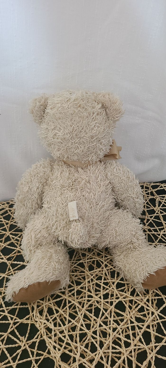 Ancien doudou ours beige marron noeud  MOULIN ROTY - photo numéro 5