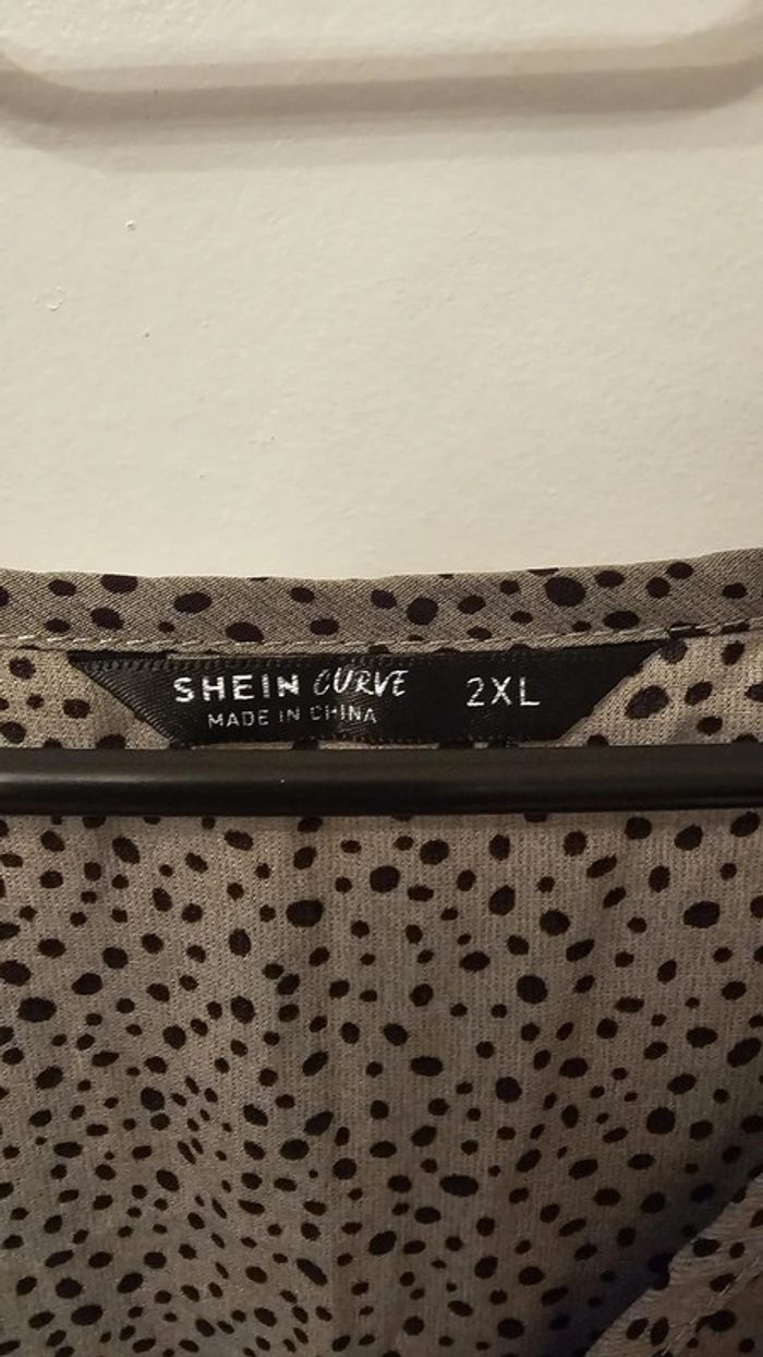 Blouse SHEIN femme kaki à pois 2XL - photo numéro 2