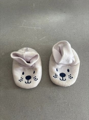 Chaussons ours blanc