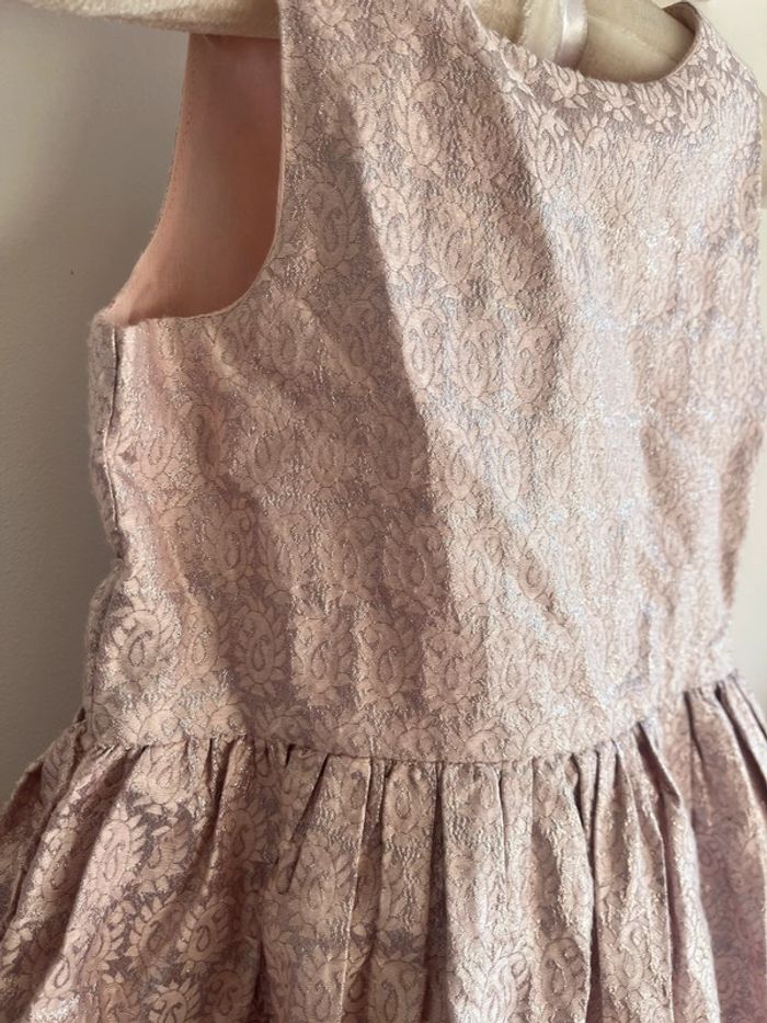 Robe de fête ou cérémonie rose avec noeud fille - photo numéro 3