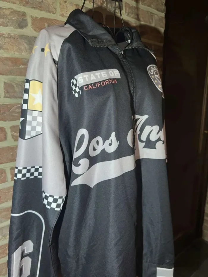 Veste Racing Noire et gris Los Angeles Taille L / 40 - photo numéro 8