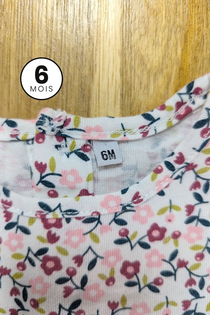 Ensemble Robe salopette + T-shirt manches longues - 6 mois - photo numéro 6