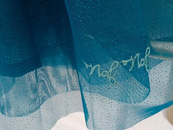 Ensemble jupe bleue à paillettes et haut Naf Naf en 14 ans - photo numéro 3