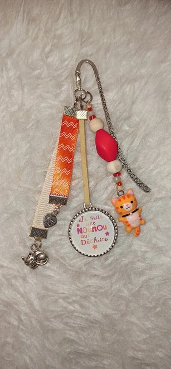 Cadeau nounou, bijoux de sac ou marque page " Nounou qui déchire "
