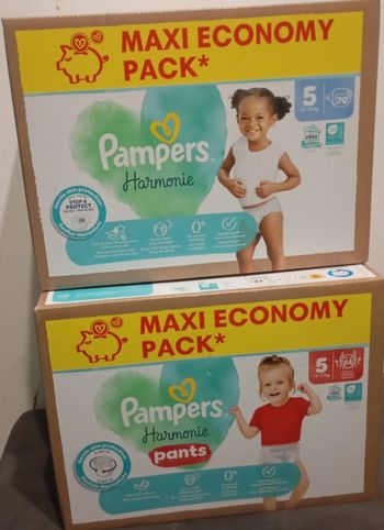 Lot de 2 carton de couches Pampers harmonie taille 5