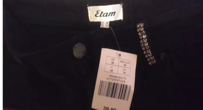 Jean's court noir avec diamant T38 neuf - photo numéro 6
