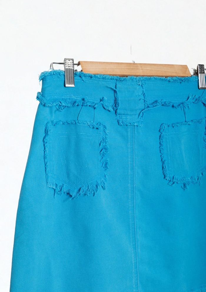 Mini jupe en jean bleu vintage • Blue mini skirt Pan’s Jean Taille M - photo numéro 6