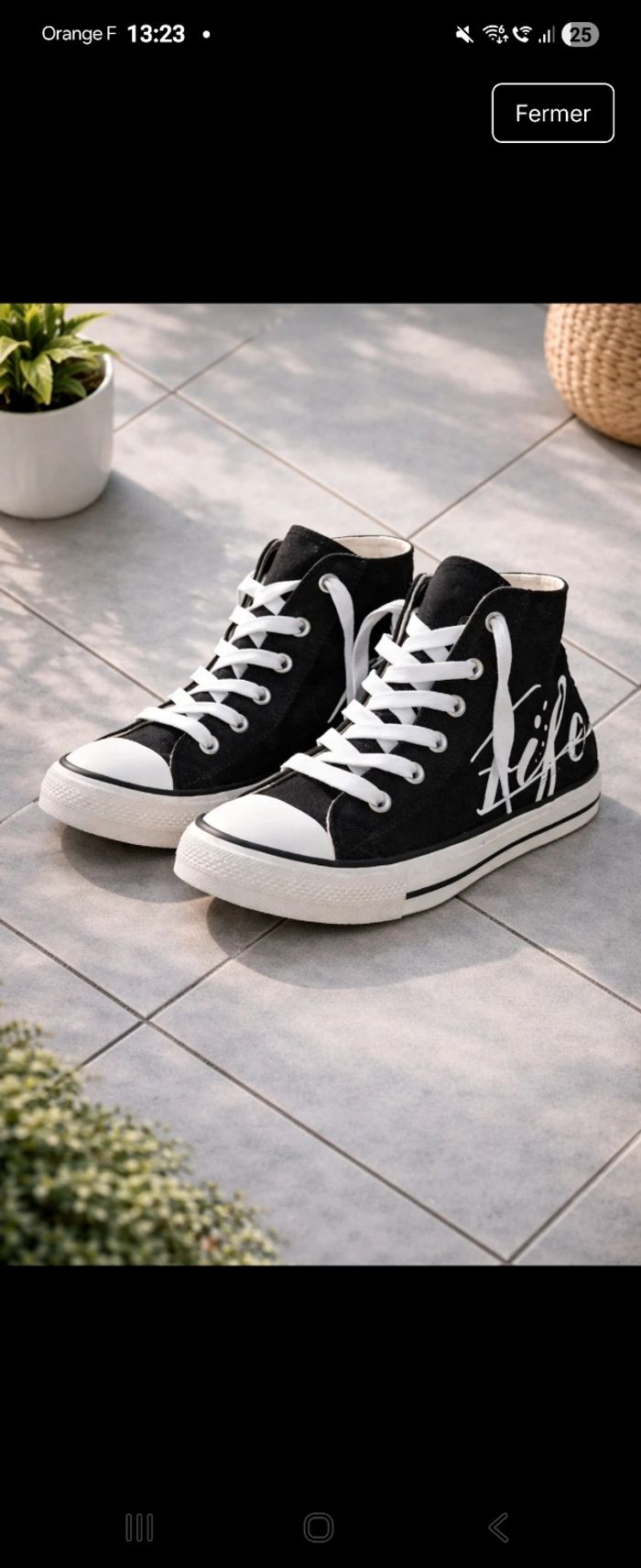 Jolie paire basket toile fille