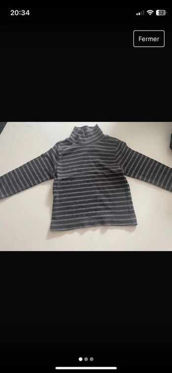 Pull col roulé garçon gris kiabi 3 ans