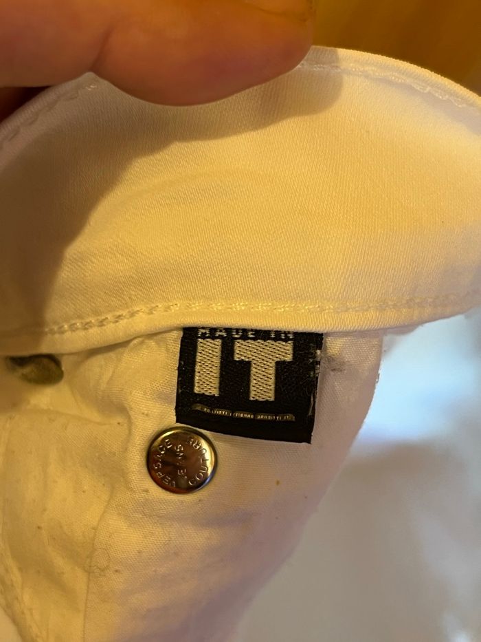 jean femme Versace Jeans Couture blanc, légèrement évasée (bootcut) - photo numéro 7