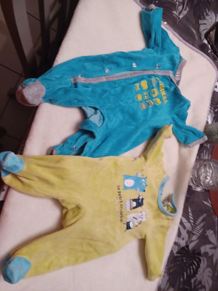 Lot de pyjama velours et coton - photo numéro 2