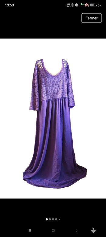 robe très longue de cérémonie violet foncé taille 58/60 excellent état