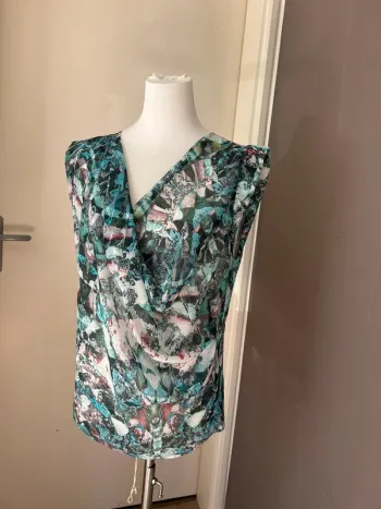 Ikks top, blouse, débardeur,haut imprimé multicolore, femme, taille 44