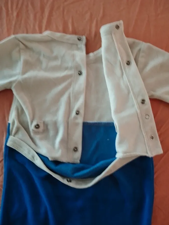 * Pyjama chaud blanc et bleu Cute Baby T6M - photo numéro 5