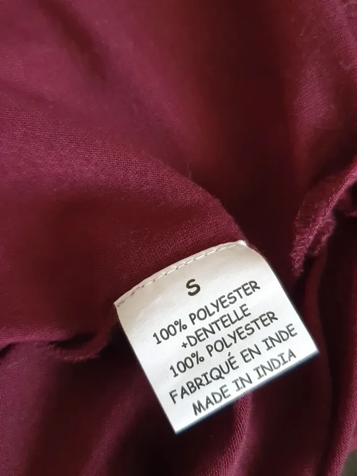 Blouse bordeaux manche 3/4 taille S - photo numéro 3