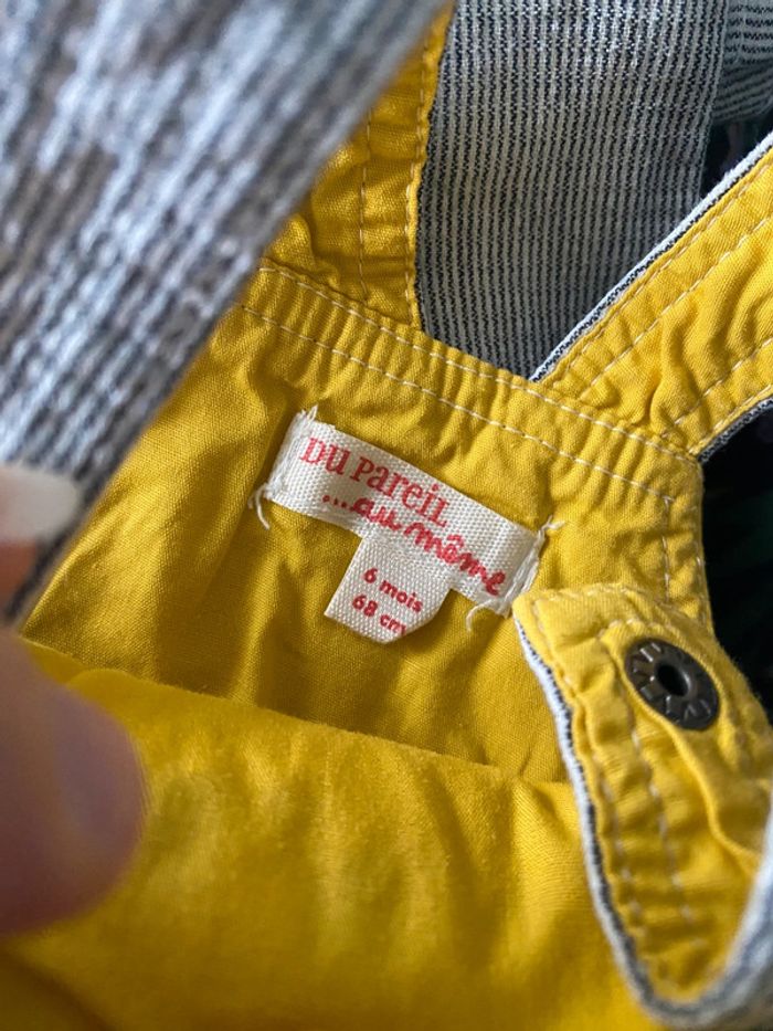 Ensemble salopette et t-shirt manches longues 6 mois - photo numéro 5