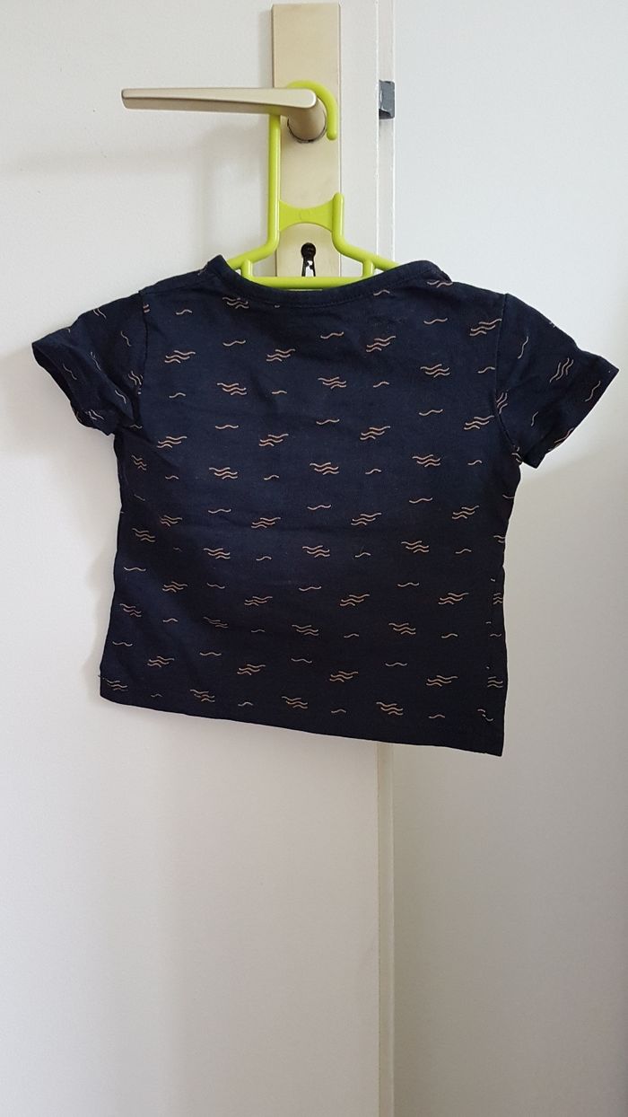 T-shirt bleu vague 6 mois - photo numéro 3