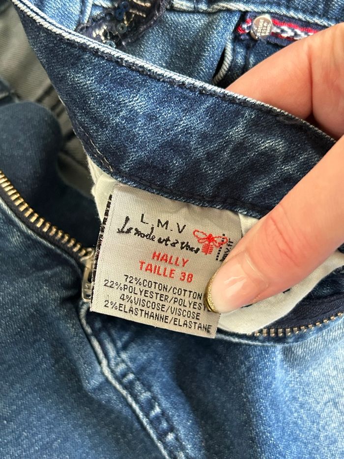 Jupe bleue marine en jean La Mode est à Vous taille 38 jamais portée - photo numéro 10