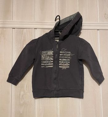 Sweat capuche zippé gris - Vertbaudet - 4ans