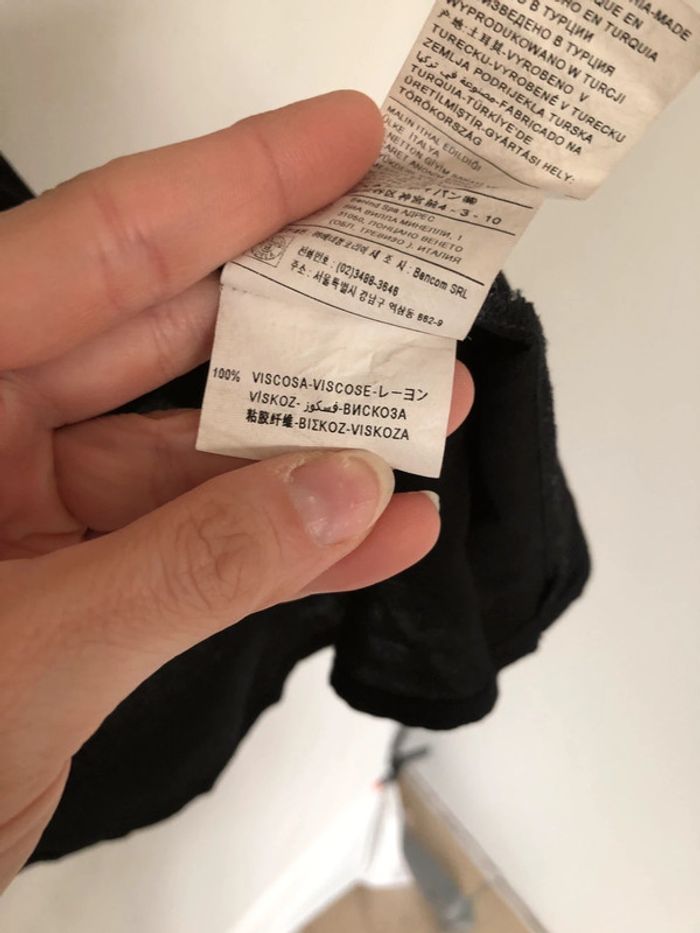 Blouse noire col Claudine en dentelle Benetton taille XS / 34 36 comme neuve - photo numéro 20