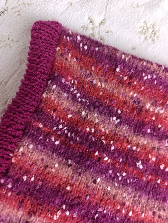 Cagoule femme hood Balaclava violine uni et chiné neuf fait mains - photo numéro 8