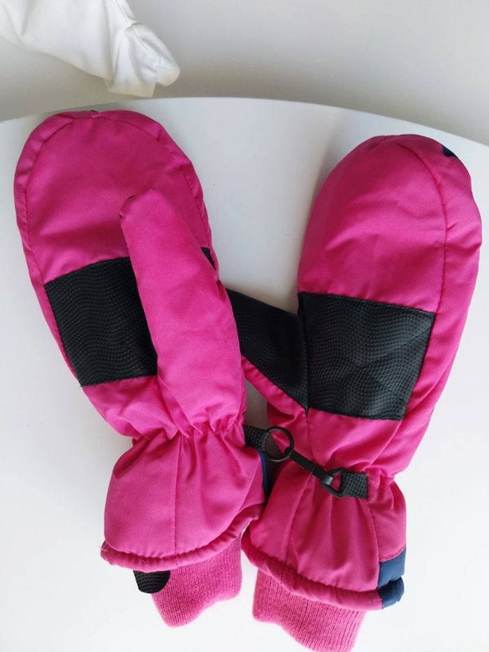 Gant / moufle rose/ bleu marine de ski T 14 ans - photo numéro 2