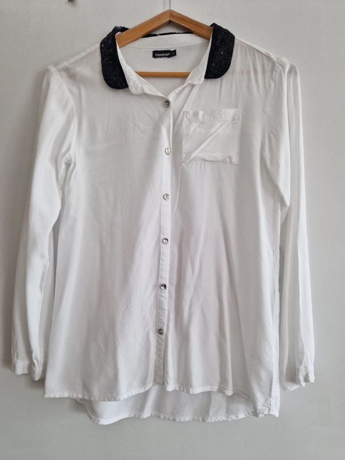 Chemisier fille blanc et strass 14 ans In extenso