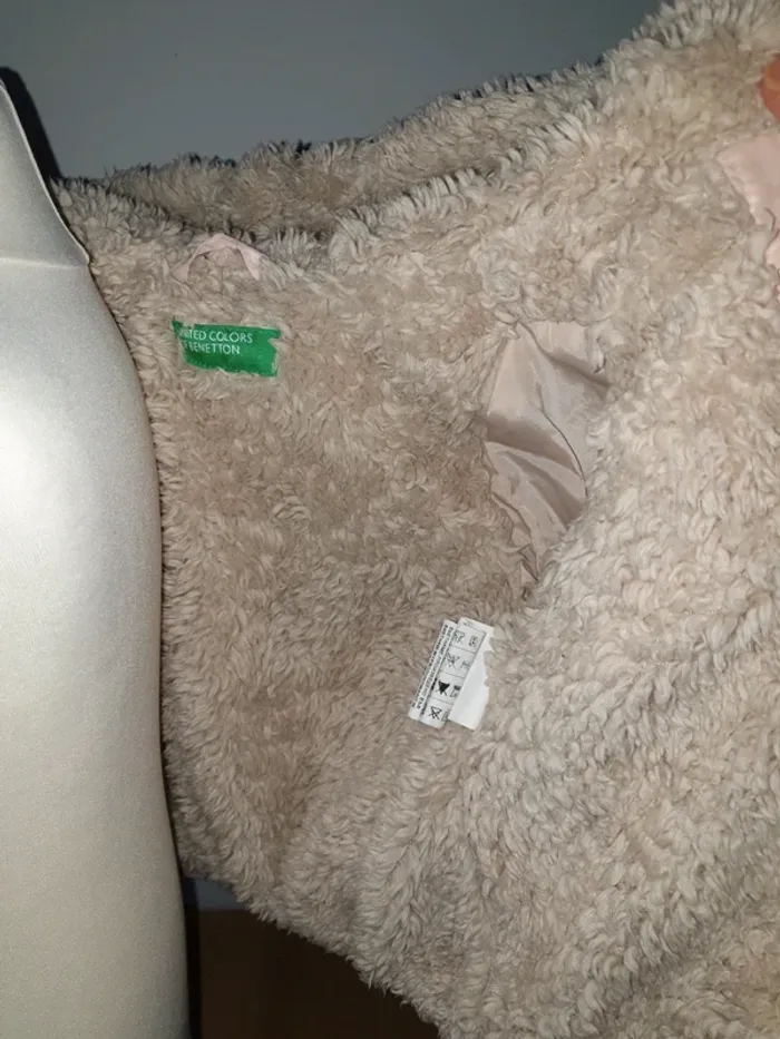 Manteau bébé fille rose poudré Benetton 12 mois - photo numéro 5