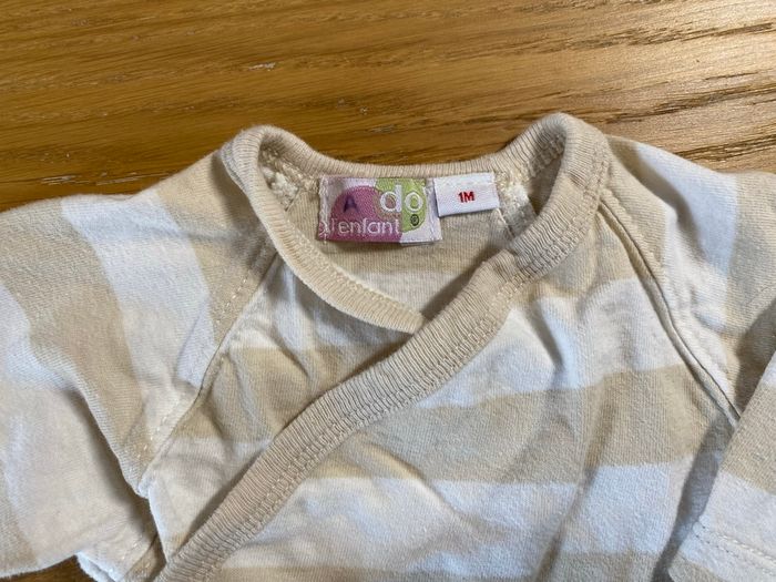 Do L’enfant Body blanc/beige Taille 1 mois - photo numéro 4