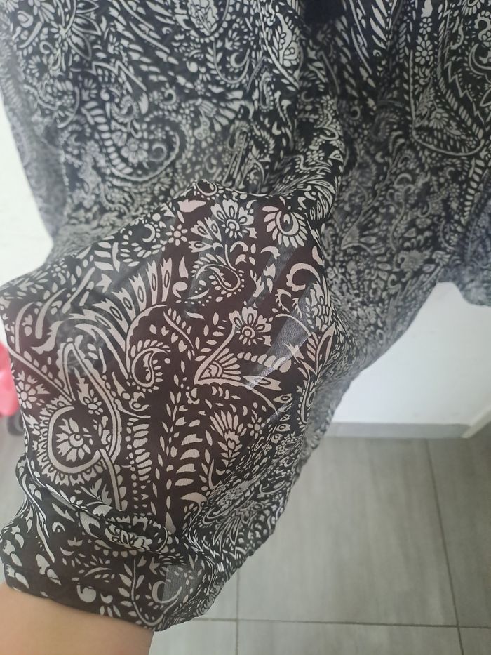 Blouse légère noir blanc transparent Gemo Taille 42 - photo numéro 9