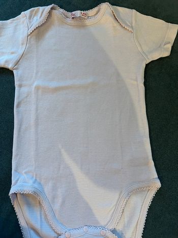 Bodie/body rayé rose clair dpam 3 ans manches courtes