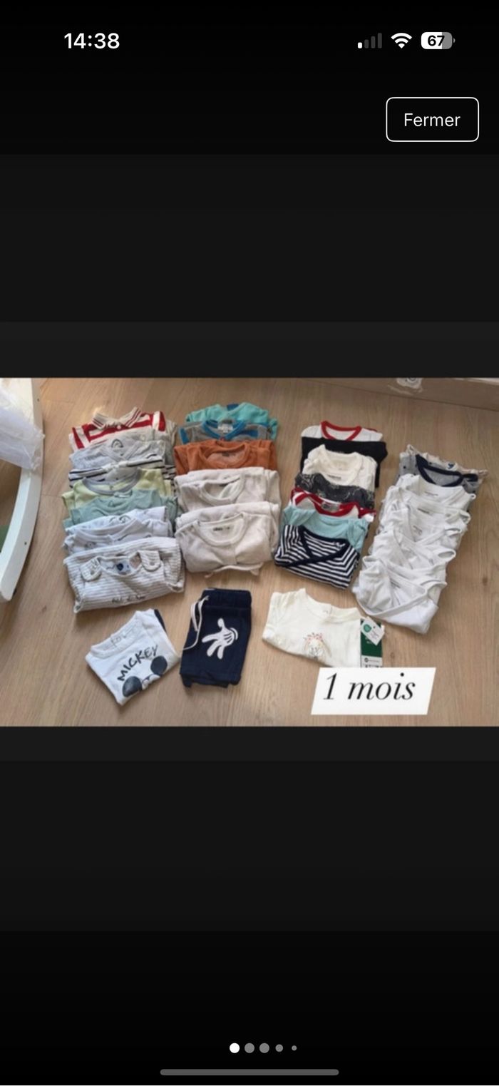 Lot de 31 vêtements 1 mois
