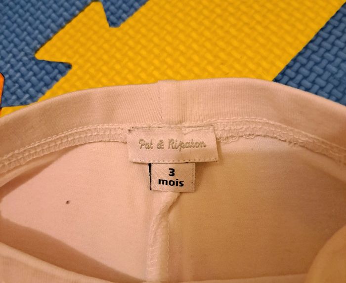 Lot 2 legging marron blanc, pat et ripaton, taille 3 mois (60 cm) - photo numéro 4