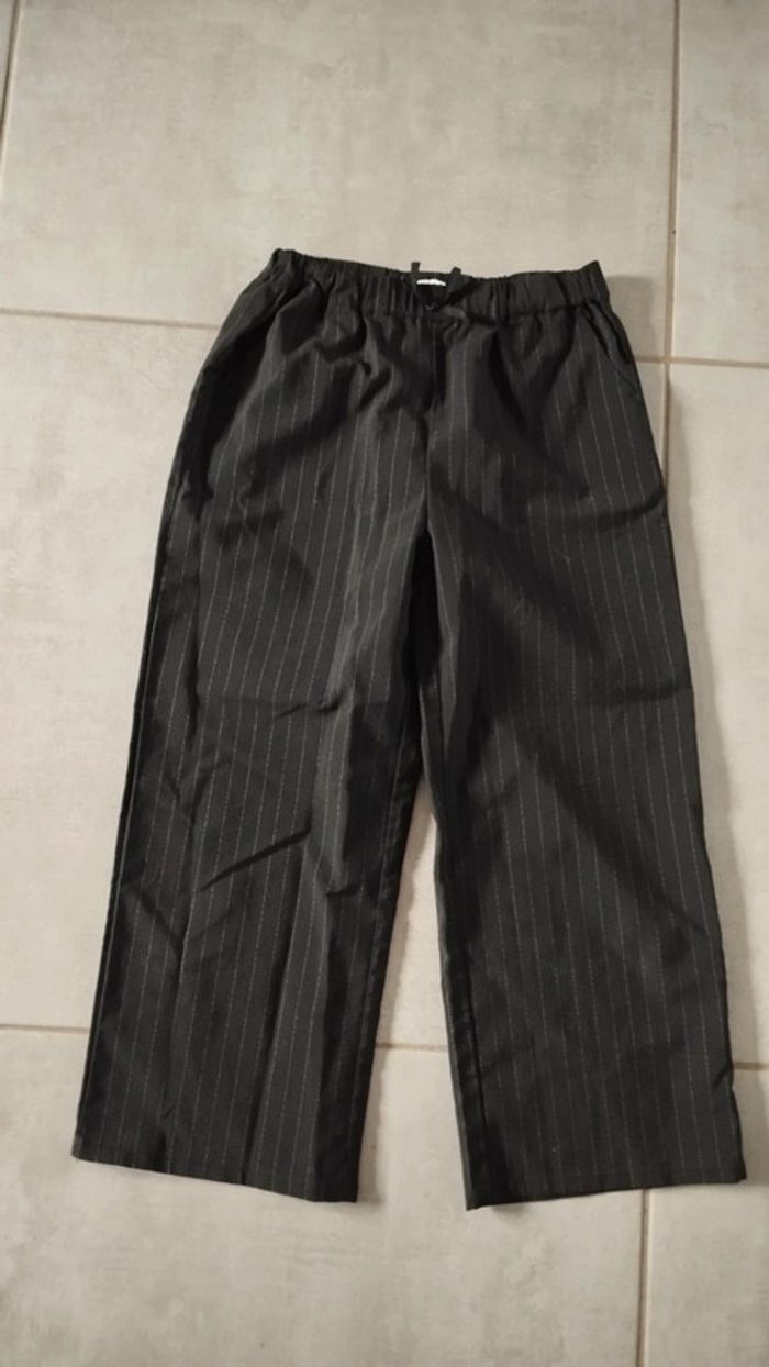 Pantalon noir rayures gemo taille 10 ans - photo numéro 2
