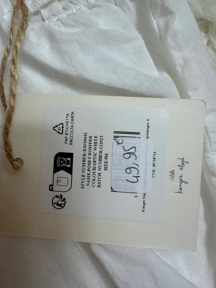 Barboteuse blanche Konges Slojd taille 9 mois - photo numéro 5
