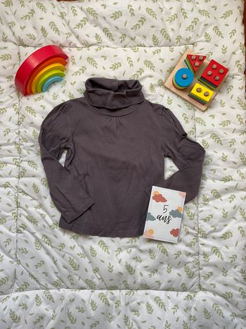 sous pull col roulé gris violet 5 ans vertbaudet