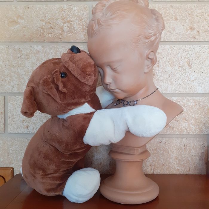 Doudou-peluche "Chiot Boxer/Bouledogue" *45cm/longueur - photo numéro 5