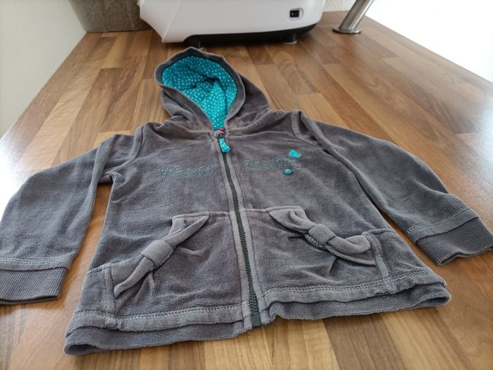 Gilet zippé orchestra 2 ans marron et turquoise - photo numéro 2